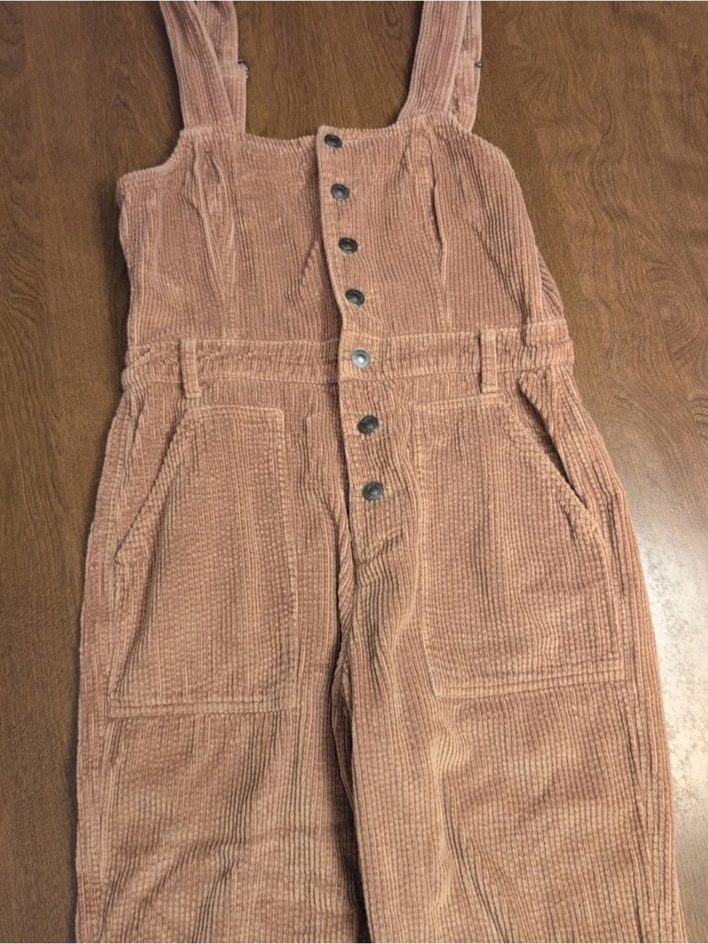 Aerie Kick Flare Thick Corduroy Wide Leg Jumpsuit Overalls Camel Tan WOMEN M Y2k